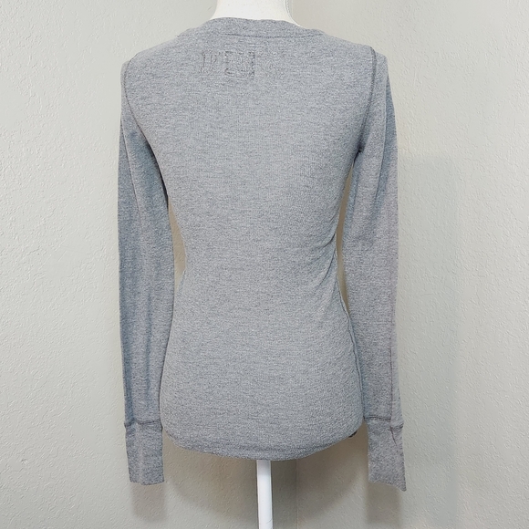 PINK X-Small Gray Collegiate OU Sooners Thermal Stretch Long Sleeve Shirt - Picture 4 of 9